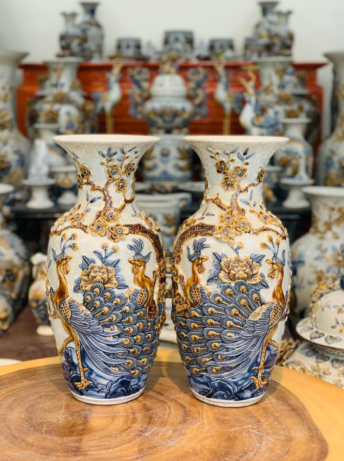 LỘC BÌNH MEN RẠN ĐẮP NỔI